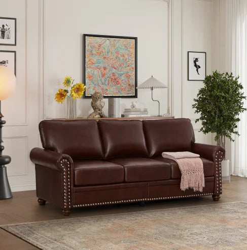 Modern Convertible Square Living Room Sofa Set Black PU Leather Apartment & Villa Use