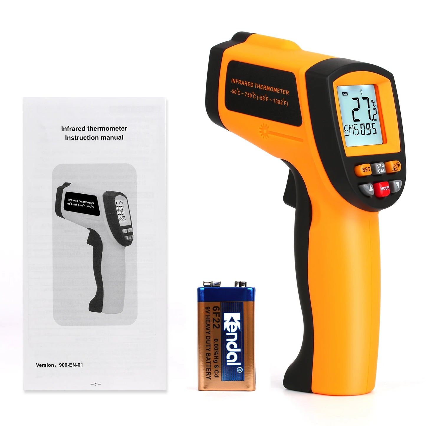 RZ Infrared Thermometer Non-Contact Temperature Meter Gun Handheld Digital LCD Industrial Outdoor Laser Pyrometer IR Thermometer
