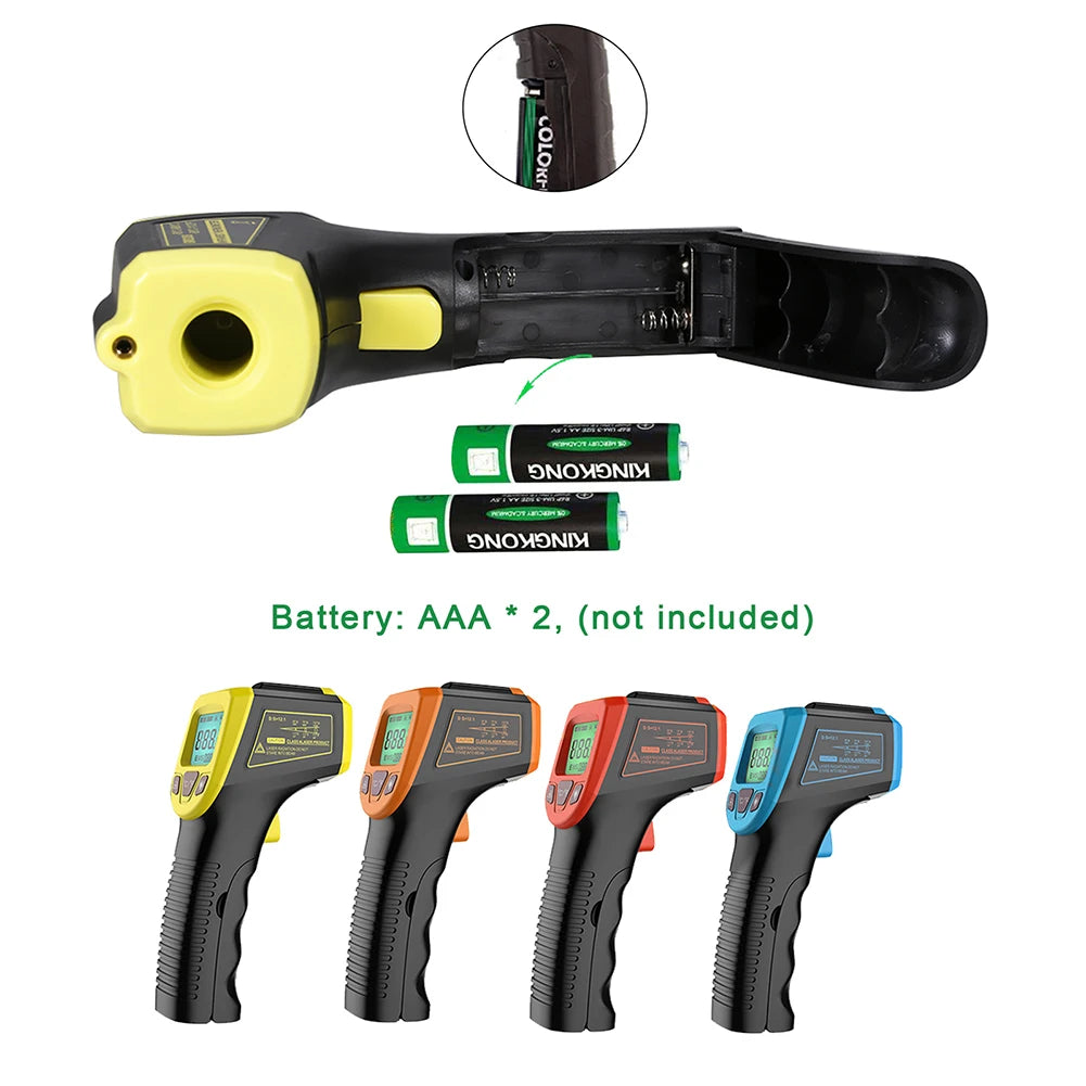 Digital Infrared Thermometer Non-Contact Pyrometer High Temperature Gun -50~600℃/-58~1112℉ Laser-Pointer Infrared IR Thermometer