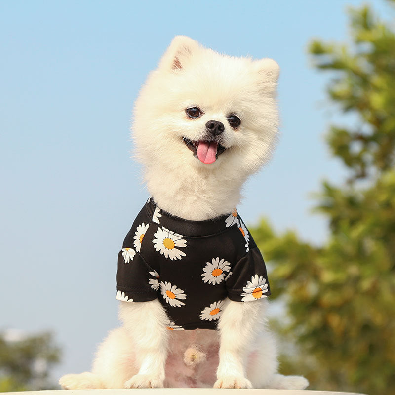 Pet Puppy T Shirt Vest Pet Clothes Spring and Summer New Style Travel Printed Short Sleeve Tshirt Clothes Small Medium Dogs