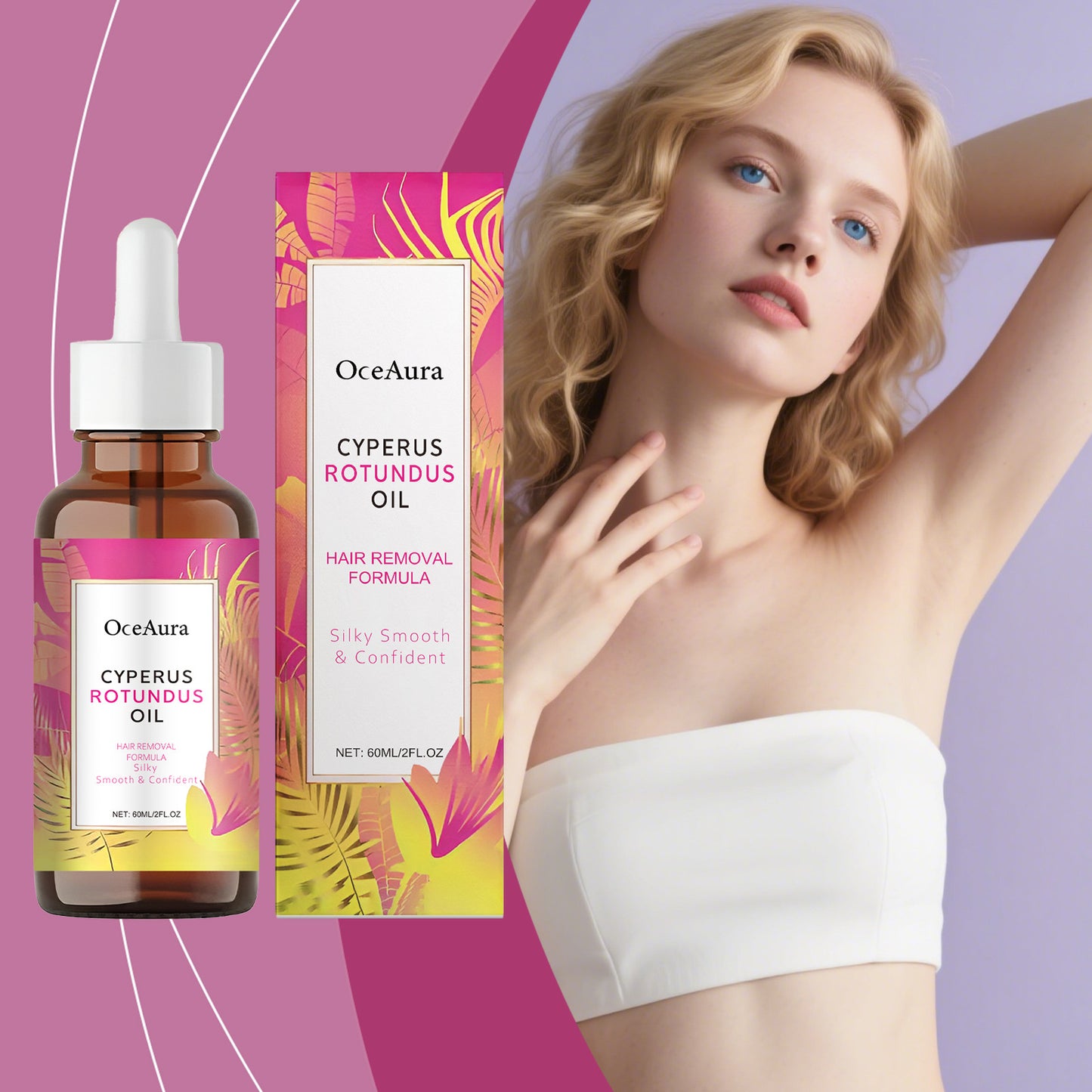 Natural Cyperus Rotundus Oil Hair Removal Depilatory Cleansing Moisturizing Hair Inhibitor Soothing Rejuvenating Armpit Body Oil