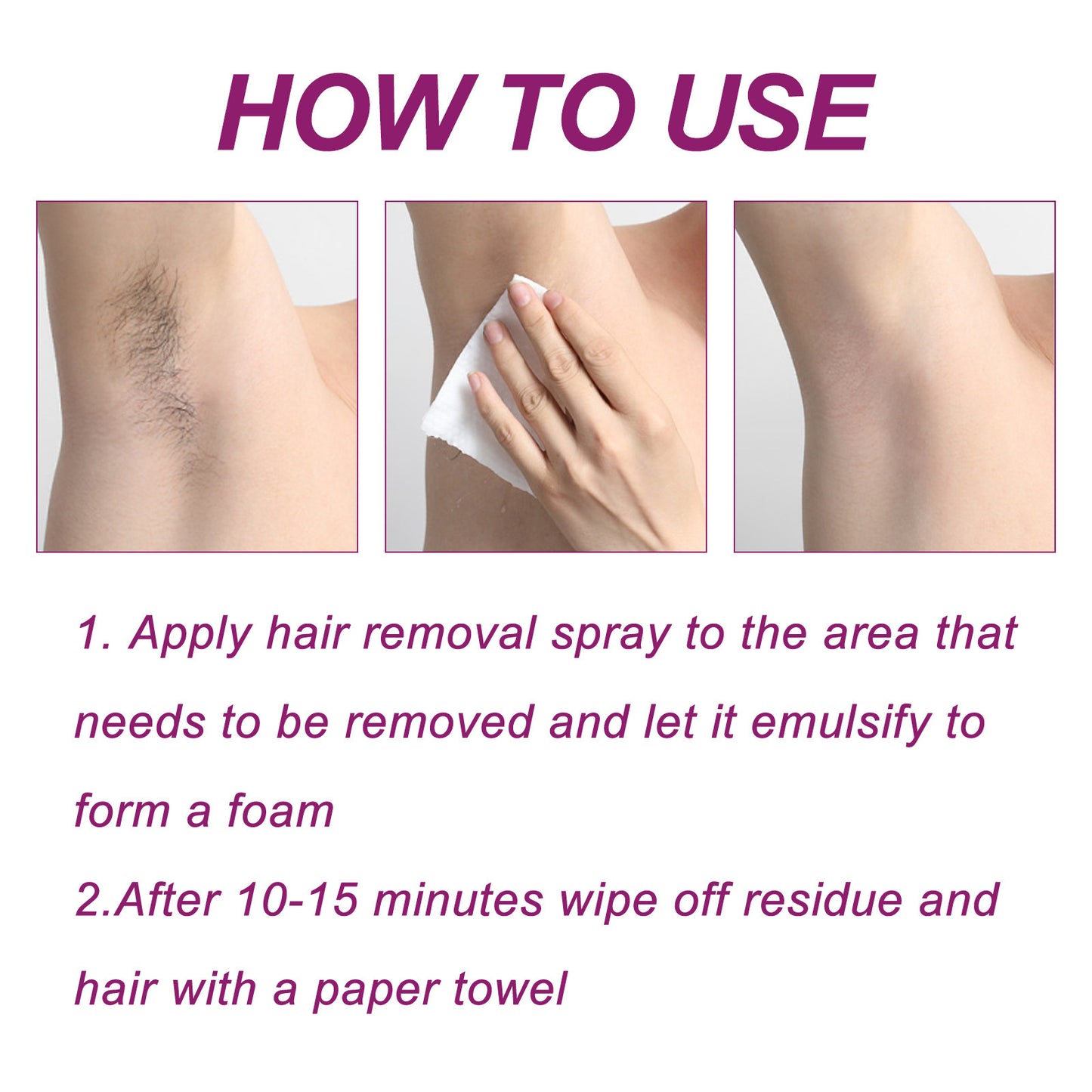 Gentle Hair Removal Spray Hairs Growth Inhibitor Moisturizing Smoothing Legs Underarms Epilator Painless Depilatory Mousse Cream