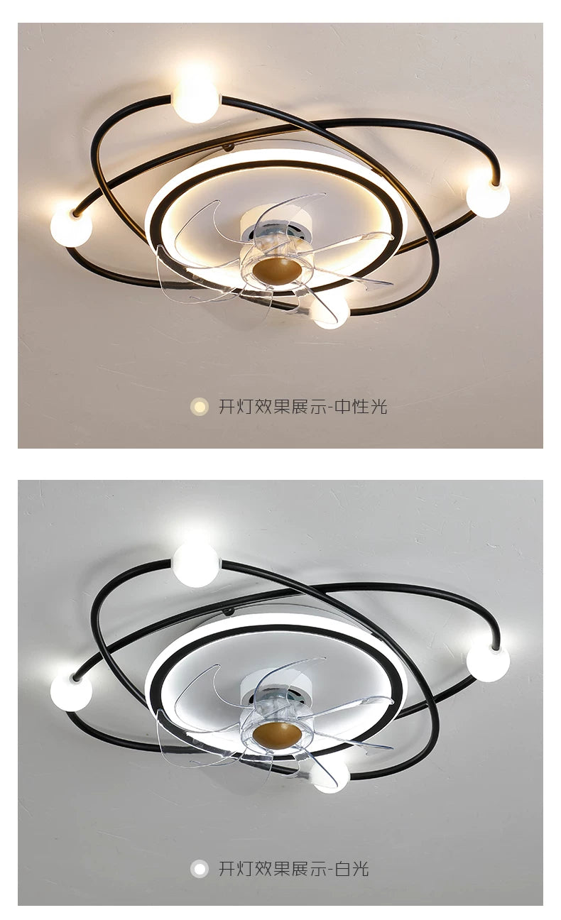 Nordic invisible ceiling fan light fan ceiling minimalist light fan ceiling for Bedroom Dning Room Living Room gold ceiling fans