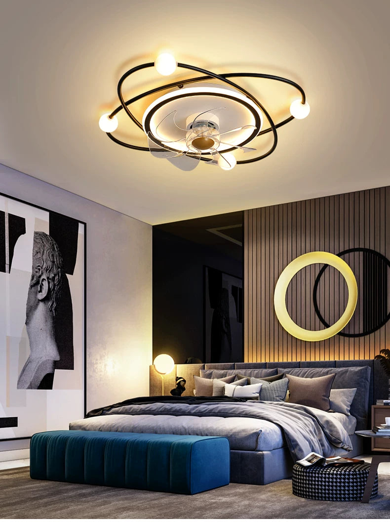 Nordic invisible ceiling fan light fan ceiling minimalist light fan ceiling for Bedroom Dning Room Living Room gold ceiling fans