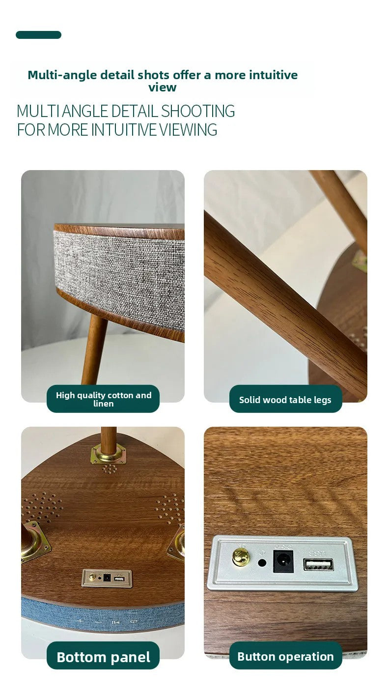 Solid Wood European Side Table Smart Multifunctional End Table for Living Room/Bedroom Decorative Small Corner Furniture