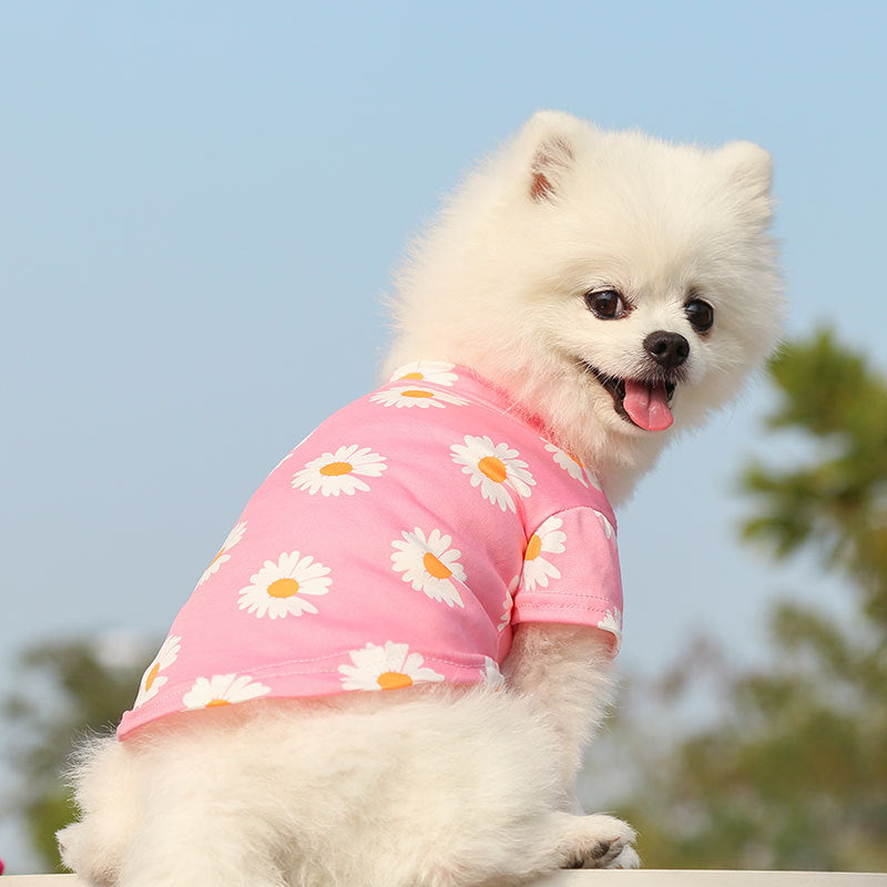 Pet Puppy T Shirt Vest Pet Clothes Spring and Summer New Style Travel Printed Short Sleeve Tshirt Clothes Small Medium Dogs