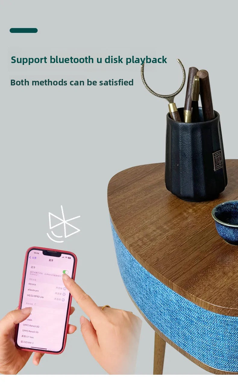 Solid Wood European Side Table Smart Multifunctional End Table for Living Room/Bedroom Decorative Small Corner Furniture
