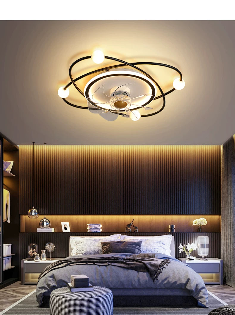 Nordic invisible ceiling fan light fan ceiling minimalist light fan ceiling for Bedroom Dning Room Living Room gold ceiling fans