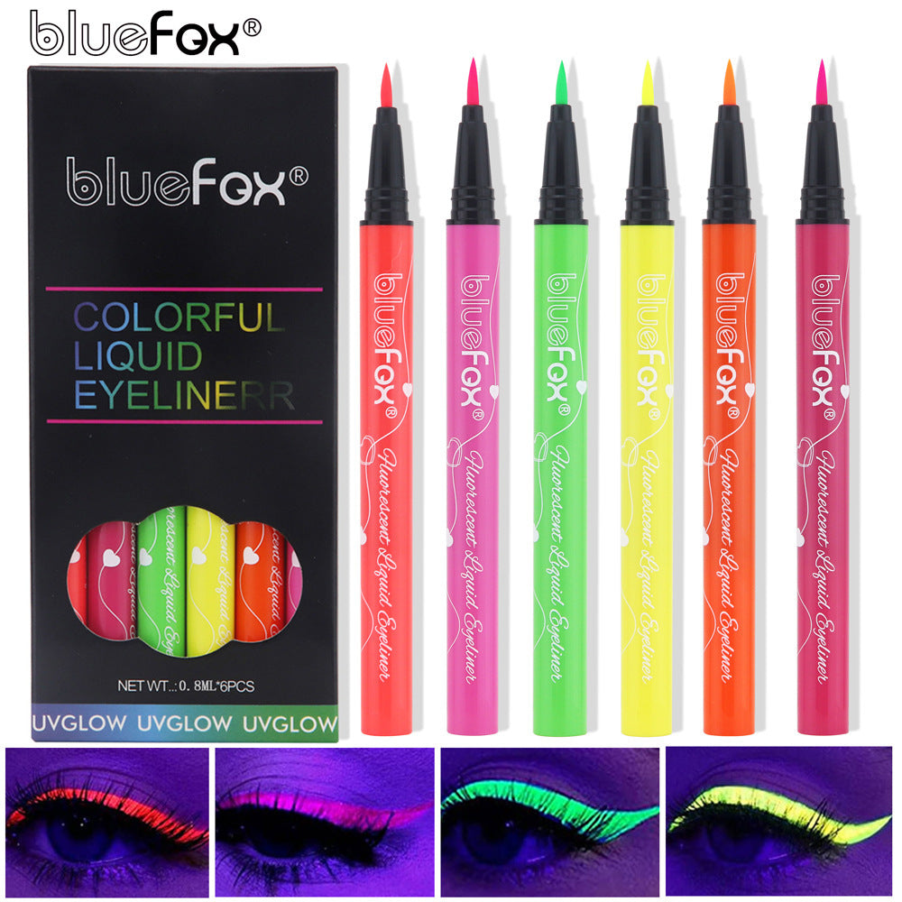 6pcs Glow UV Reactive Glow in the Dark Face and Body Paint Set, Neon Liquid Eyeliner, Mixing Color for Masquerade,Music Festival