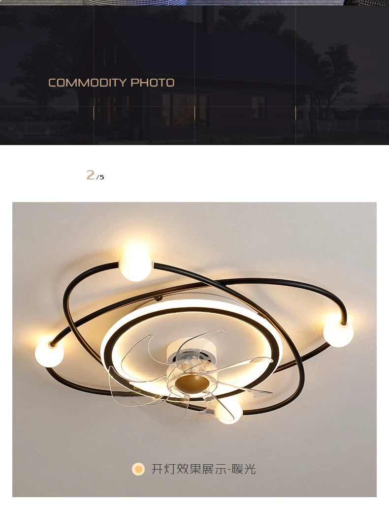 Nordic invisible ceiling fan light fan ceiling minimalist light fan ceiling for Bedroom Dning Room Living Room gold ceiling fans