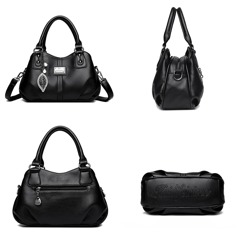 2024 New 3-layer Large Capacity Women Tote Bag Fashion Women's Trendy Shoulder Bags High Quality Soft Leather Female Handbag Sac
