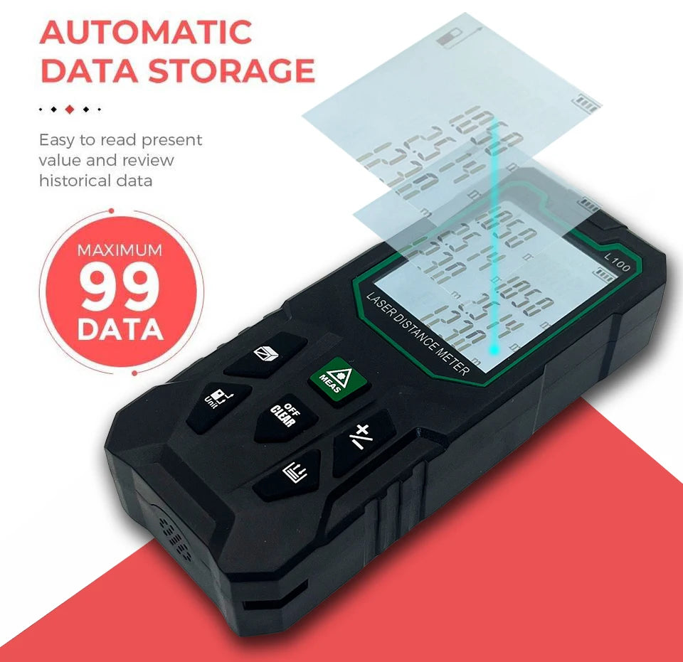 Heipoe 50/70/100/120m green beam laser distance meter with LCD Distance,Area,Volume Measure Tool Laser Range Finder
