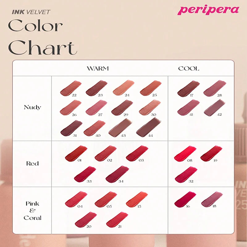 K-beauty Ink Velvet Lipstick high-pigment and long-wearing, weightless, gluten-free, paraben-free, velvet-matte, long-lasting