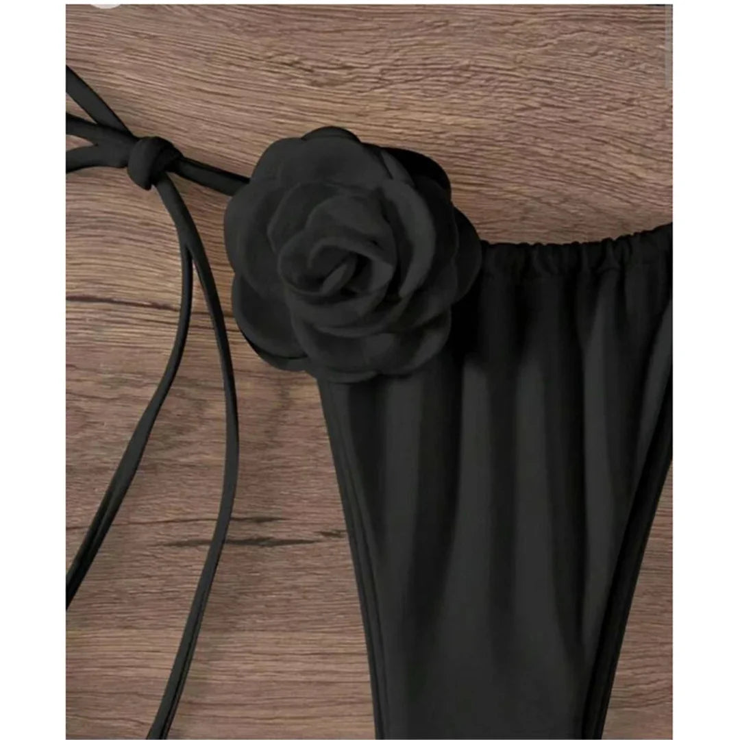 S - XL Sexy 3D Flowers Halter Strappy Bikini Women Swimwear Female Swimsuit Two-pieces Bikini set Bather Bathing Suit Swim