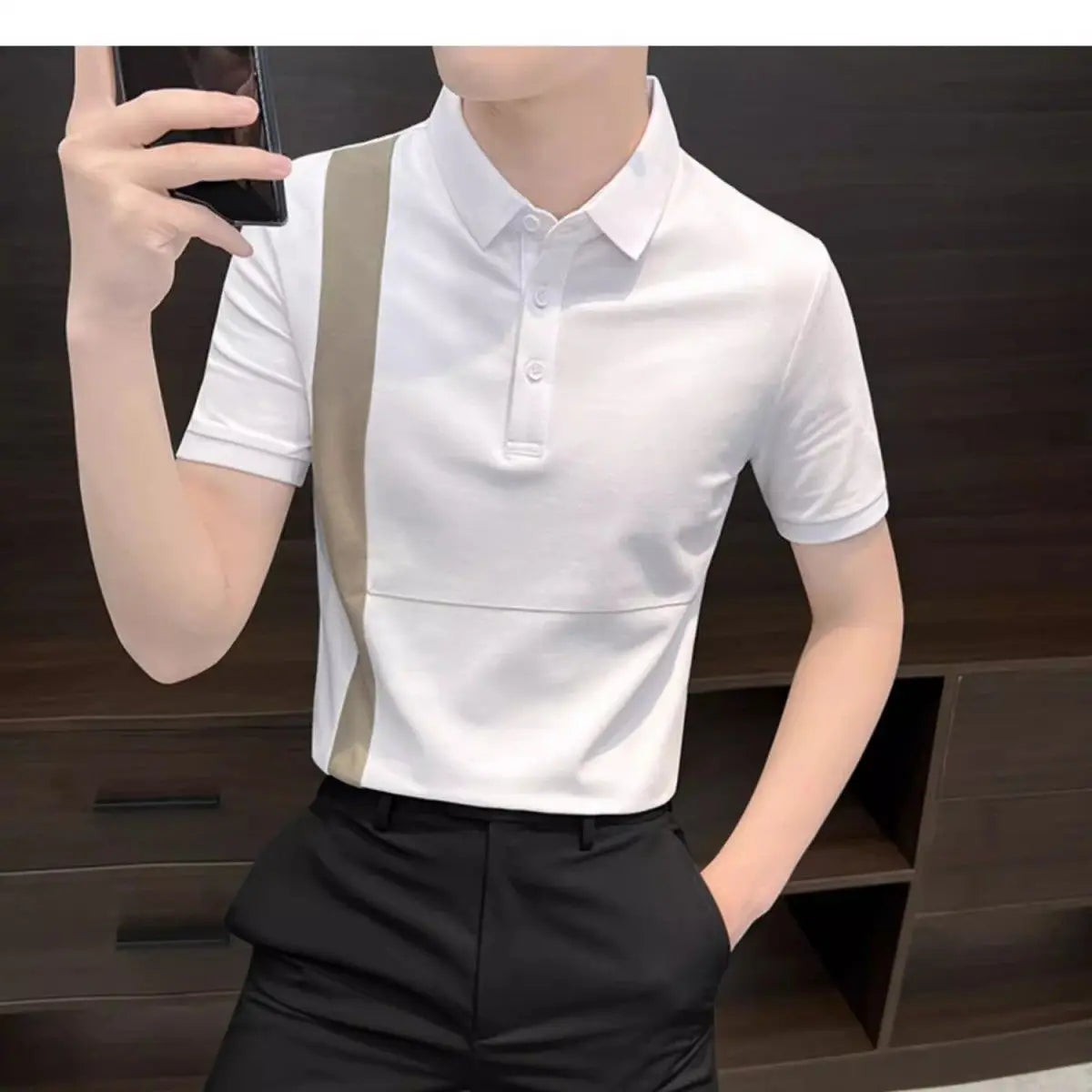 Summer Men's Clothing 2025 New Summer Top Cool and Stylish Ice Silk Trendy Brand Polo Shirt