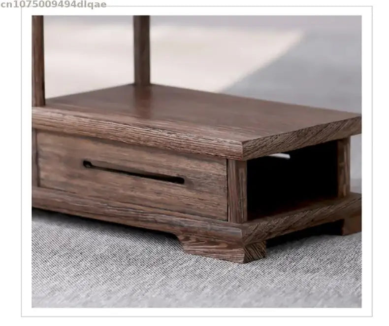 Natural Solid Wood Decorative Shelves for Wine Tea Sets Pedestal Crafts Vase Flower Pot Bonsai Buddha Display Stand Storage Rack