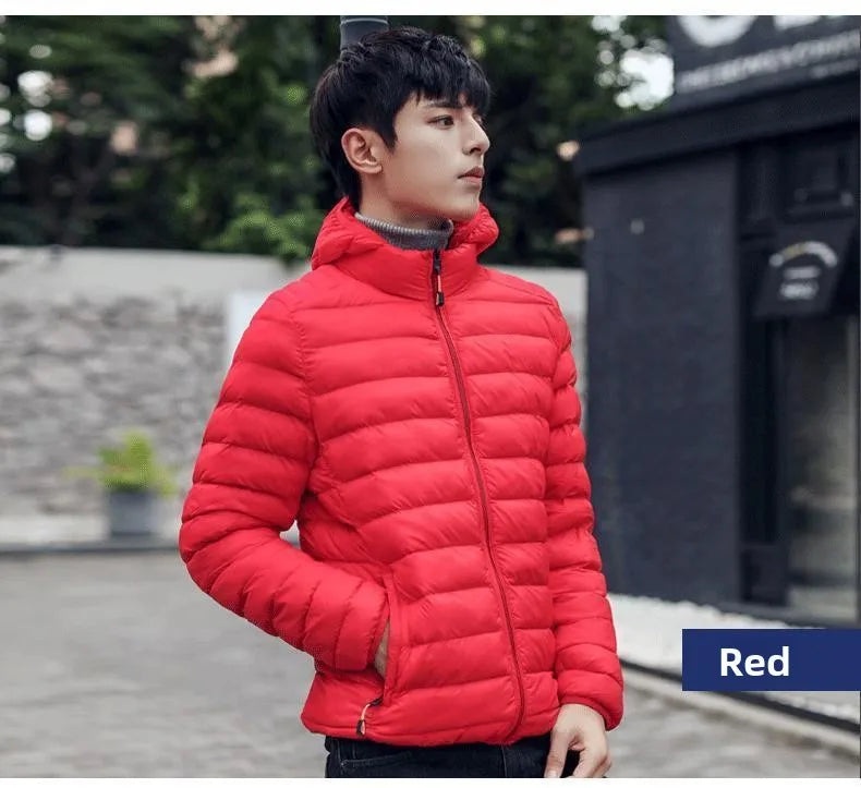 Men's Lightweight down Cotton Jaet ort Sle Casual Hooded Coat Haome Cotton Outerwear Winter New Arrival