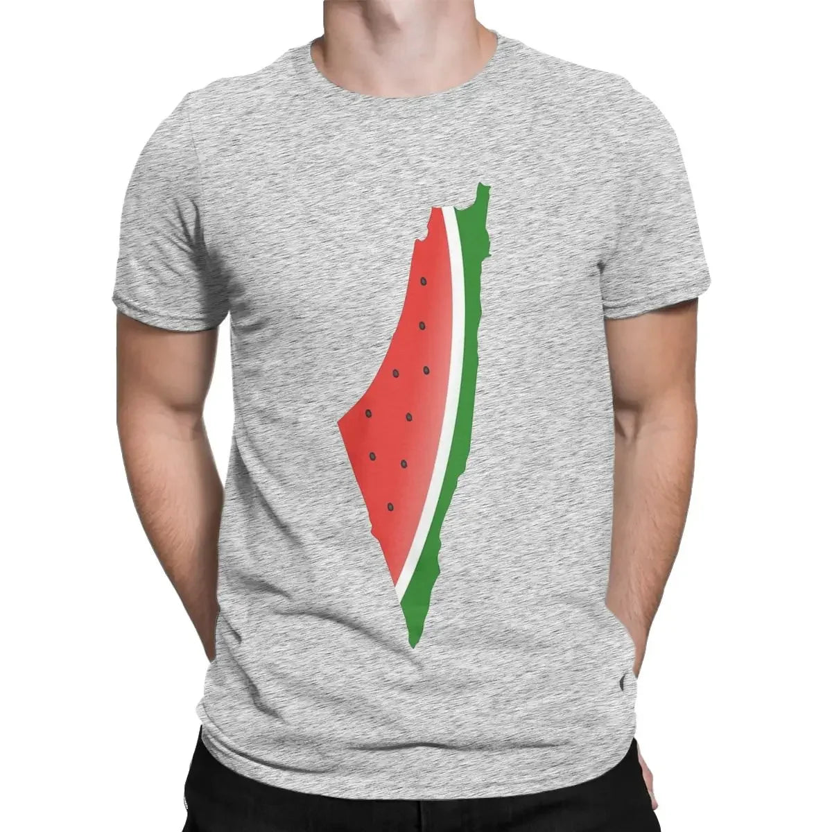 Men T-Shirt Watermelon Vintage 100% Cotton Tee Shirt Short Sleeve T Shirt Crewneck Tops Printing
