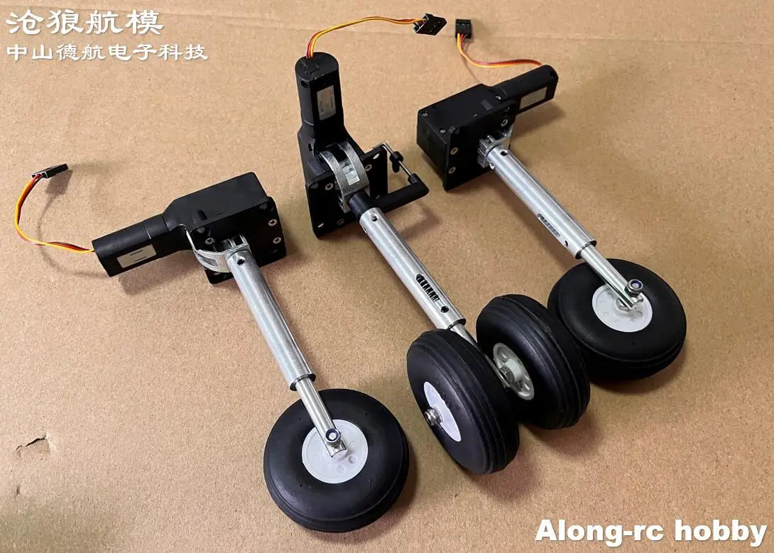 RC Plane Models Parts Height 111mm Retractable Landing Gear with PU Wheels for 2-3.5kg Hobby Airplane Aircraft DIY Jet Fighter