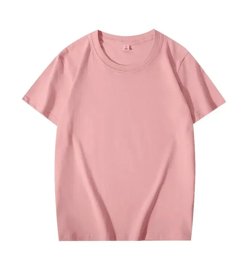 Men Women 100% Cotton  T-shirt Solid Color Trend Leisure Short Sleeve Black White Gray High Quality Heavy Fabric Loose T Shirt
