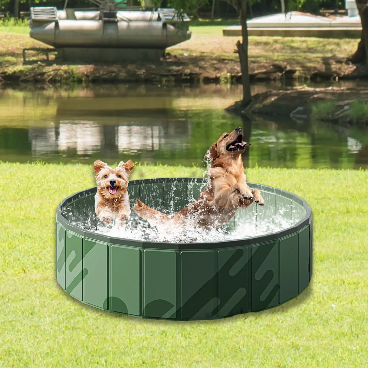 Pet Pool Kiddie Tub Portable Pet Pool Foldable Doggy Pools Outdoor Non slip Pet Bath Pet Cleaning Water Basin Pet Supplies