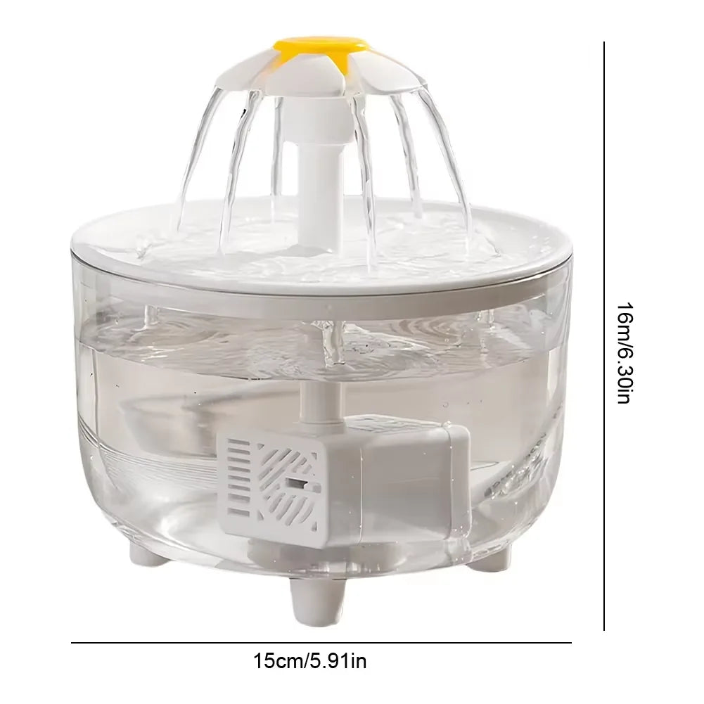 1L USB Pet Water Fountain with Pump & Filter Anti-Dry Burning Cat Water Dispenser Auto Recirculating Pet Water Flow Drinker