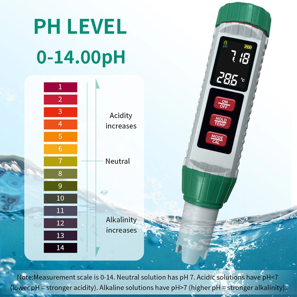 X51 Digital Water Quality Monitor Tester TDS PH Meter PH/TDS/EC/SALT/Temperature Meter for Pools Drinking Water Aquariums