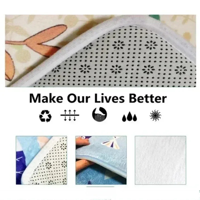 Striped Cartoon Cat Carpet Soft Doormat Waterproof Floor Mat Rug for Bedroom Living Room Outdoor Home Decor