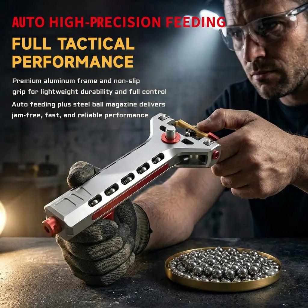 G5 Slingshot Can Automatically Fire Multiple Rounds of All Metal Automatic Bead Rapid Fire Slingshot with Rubber Band