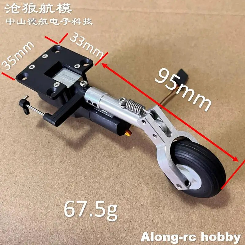 RC Plane Models Parts Height 111mm Retractable Landing Gear with PU Wheels for 2-3.5kg Hobby Airplane Aircraft DIY Jet Fighter