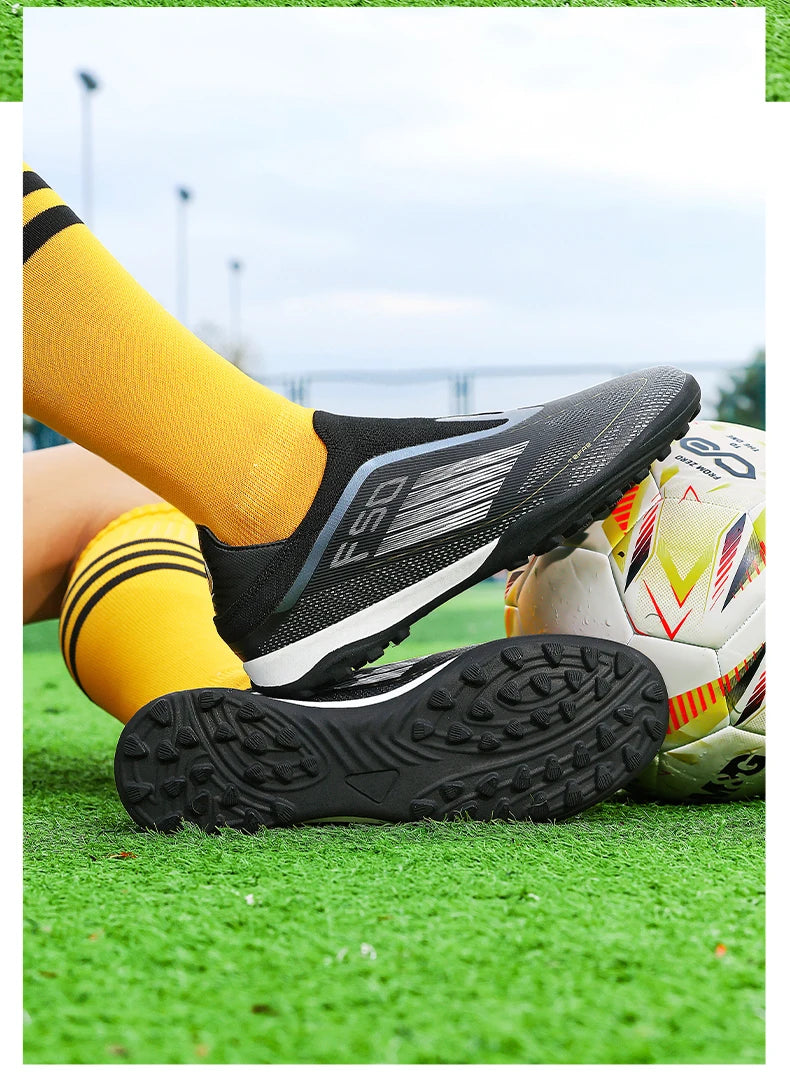 New Men Football Boots Long Spikes Ultralight Match Breathable Indoor Sneakers Soccer Shoes Cleats TF Training Drop Shipping