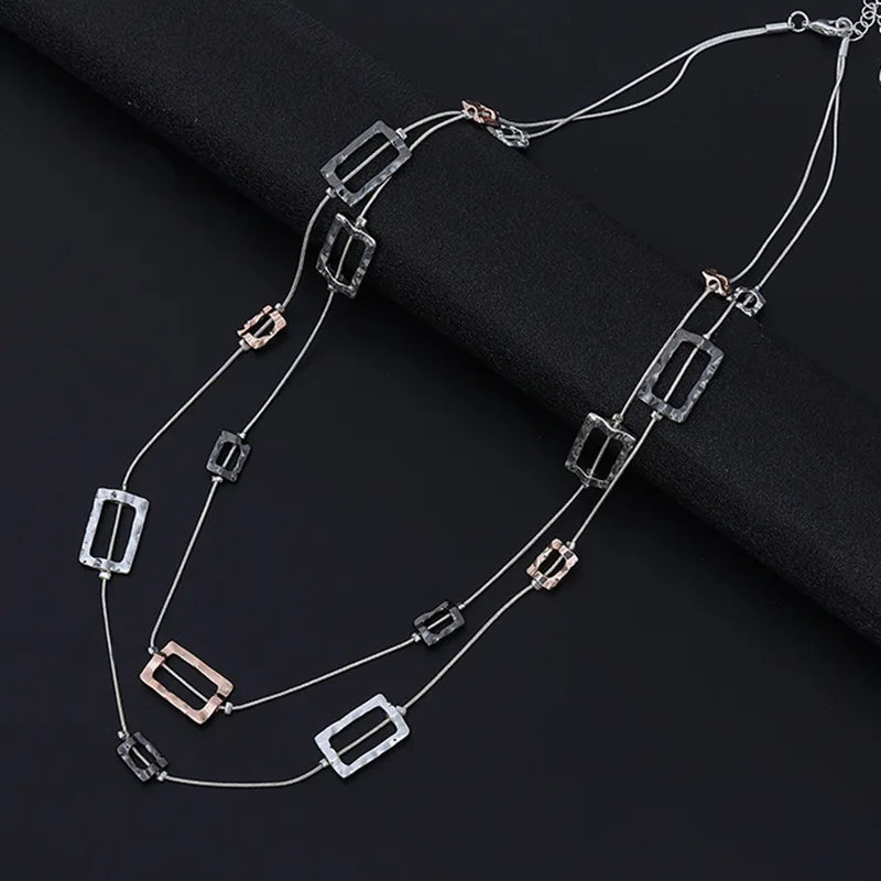 new necklace is popular in Europe and America, versatile peach heart exquisite women's long necklace, double-layer wome