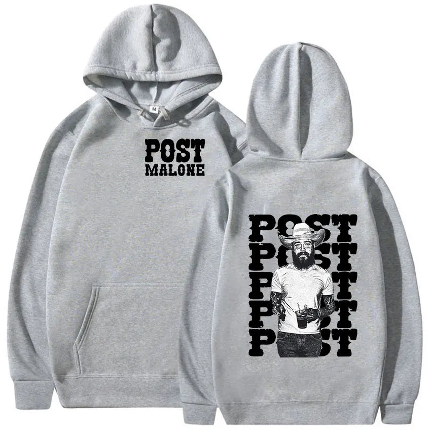 Rapper P-Posts M-Malones Graphic Hoodie Men's Hip Hop Retro Pullover Sweatshirt Man Casual Fashion Oversized Hoodies Streetwear