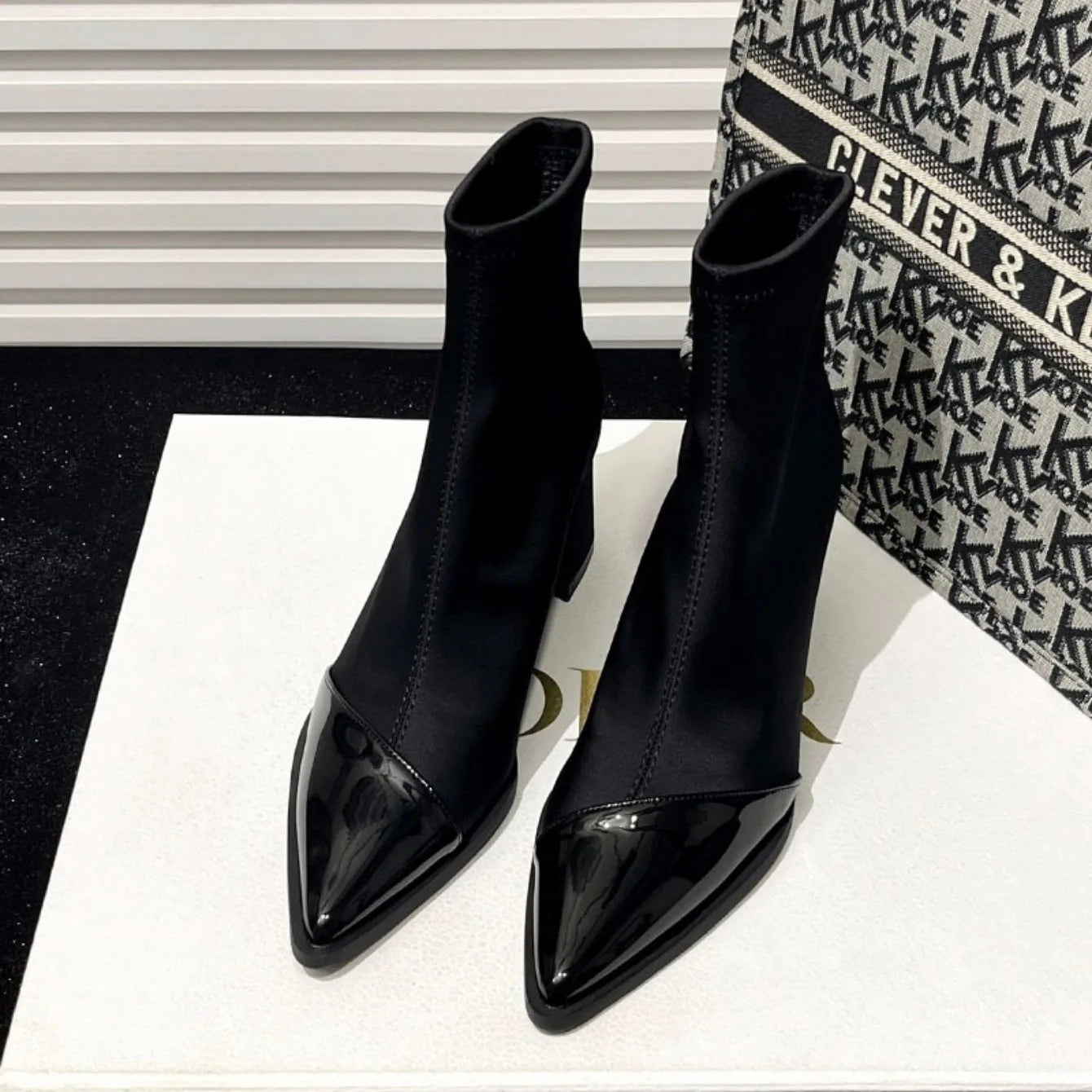 2024 New Winter Women High Heels Ankle Pointed Toe Fashion Designer Women Comfortable Elegant Designer Zip Boots Shoes for Women