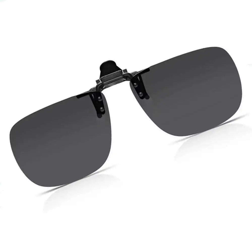 Polarized Sunglasses Men Clip On Yellow Lenses Night Vision Rimless Rectangle Sun Glasses Anti-glare UV400 Goggles 2026 Eyepiece