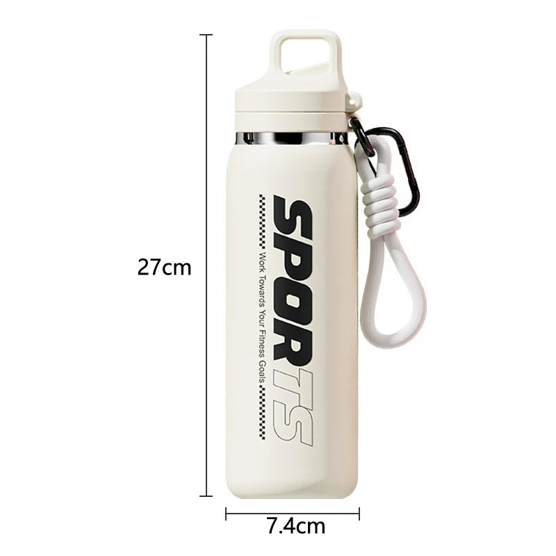 New Insulated Water Bottle, Portable, Unisex, Outdoor Cycling Water Bottle, One Lid, Double Drinking Straw.