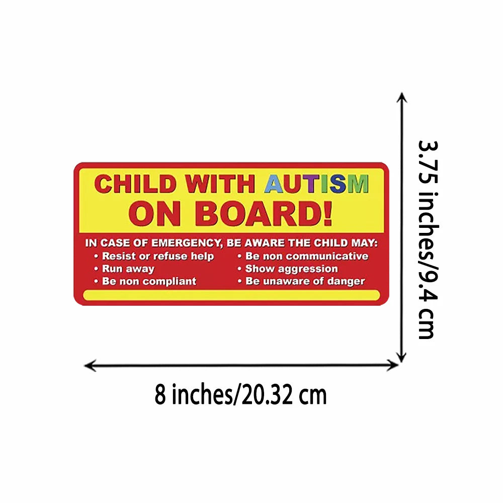 2Pack Child with Autism on board sticker decal autistic awareness vehicle bumper car 8x3.75inch