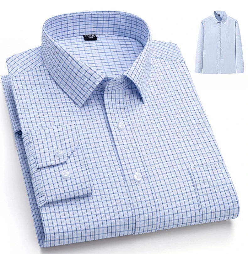 New in shirt elegants cotton long-sleeve shirts for men slim fit Casual plain shirt plaid designer tops soft houndstooth clothes