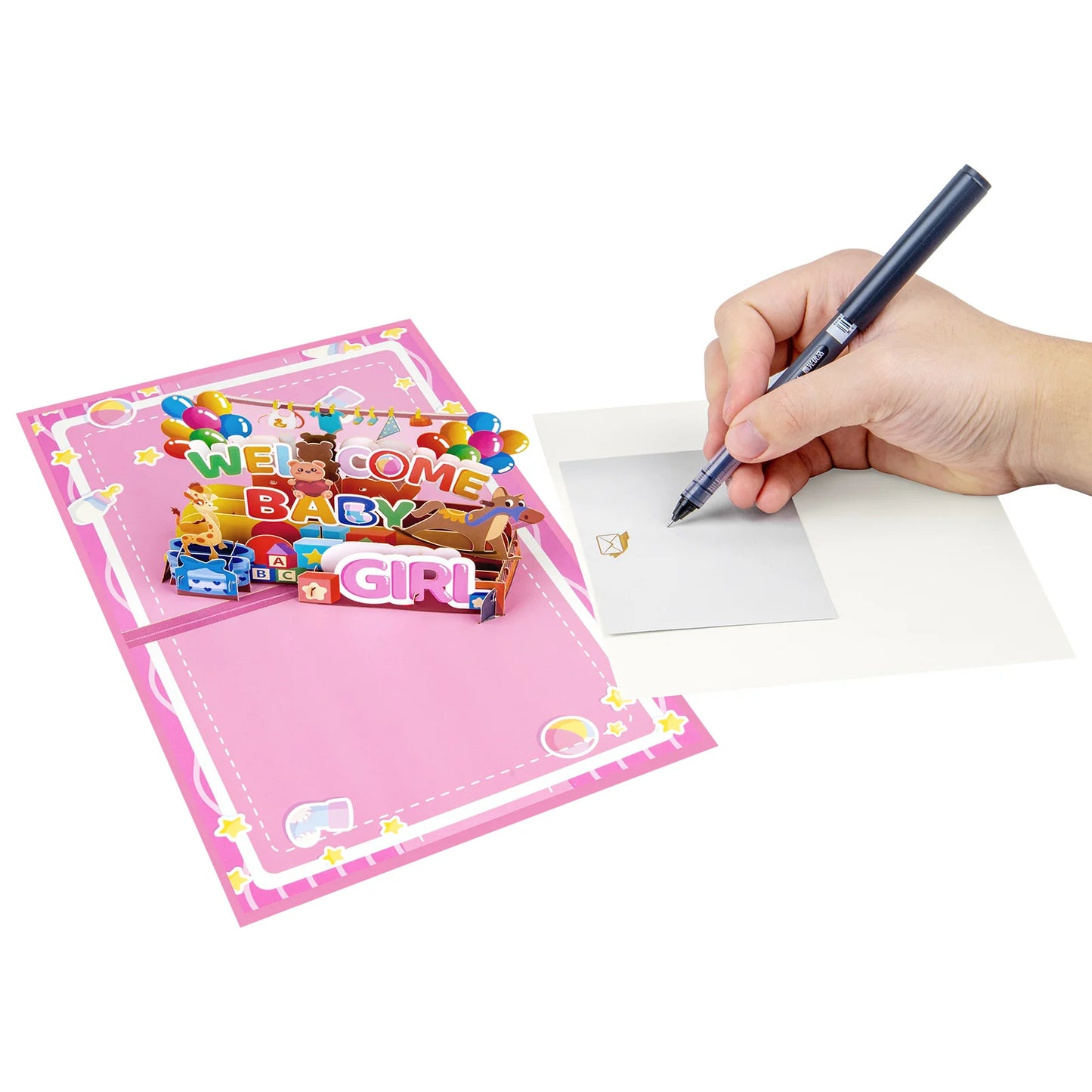 New Baby Boy and Girl Pop Up Card for Baby Shower New Parents