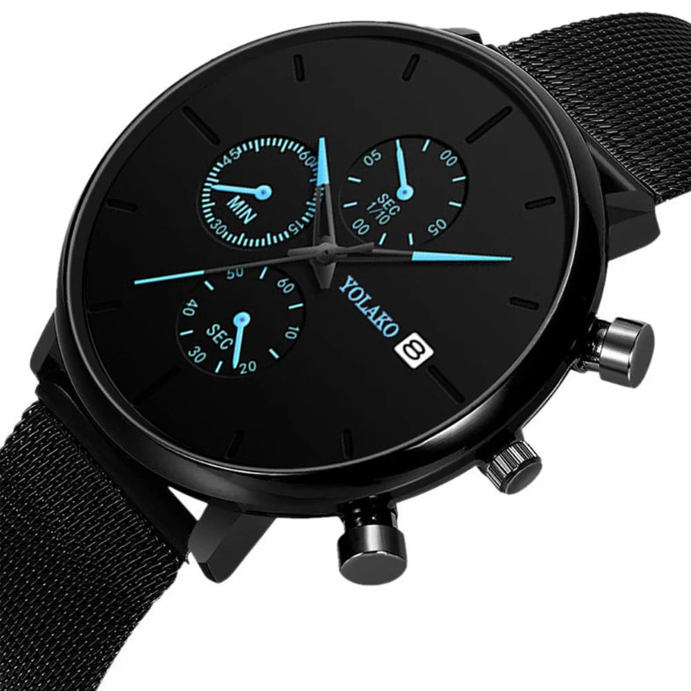 New Women Luxury Watches for Men Business Casual Ultra Thin Clock Male Stainless Steel Mesh Belt Quartz Watch relogio masculino