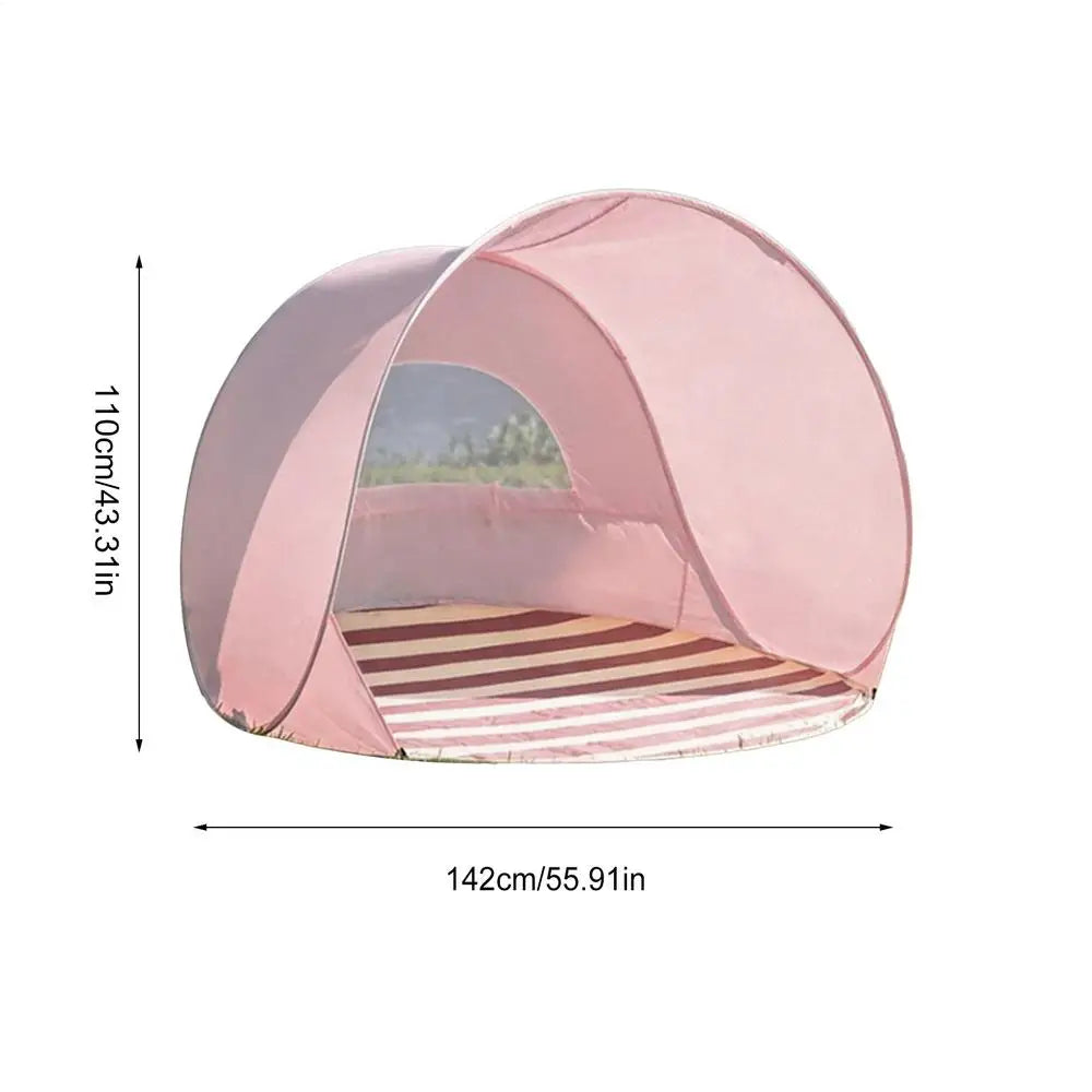 Reusable Beach Sun Shelter Tent One Click Open 3-4 People Tent Large Space Sunshade Outdoor Portable Camping Garden Beach Tent