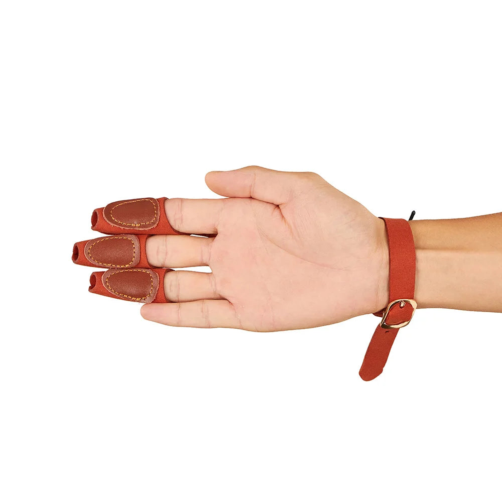 Archery Arm Finger Guard Leather Handguard Protector Adult 3 Finger Glove Left Right Hunting Shooting Safety Anti Slip Protect