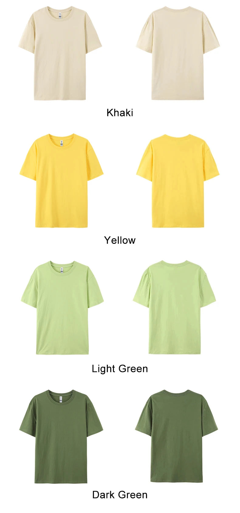 Loose Cotton Solid Tshirts Men Woman Short Sleeve Fashion Brand Trend Couple Clothing Tees Customized Candy Color Summer Tops