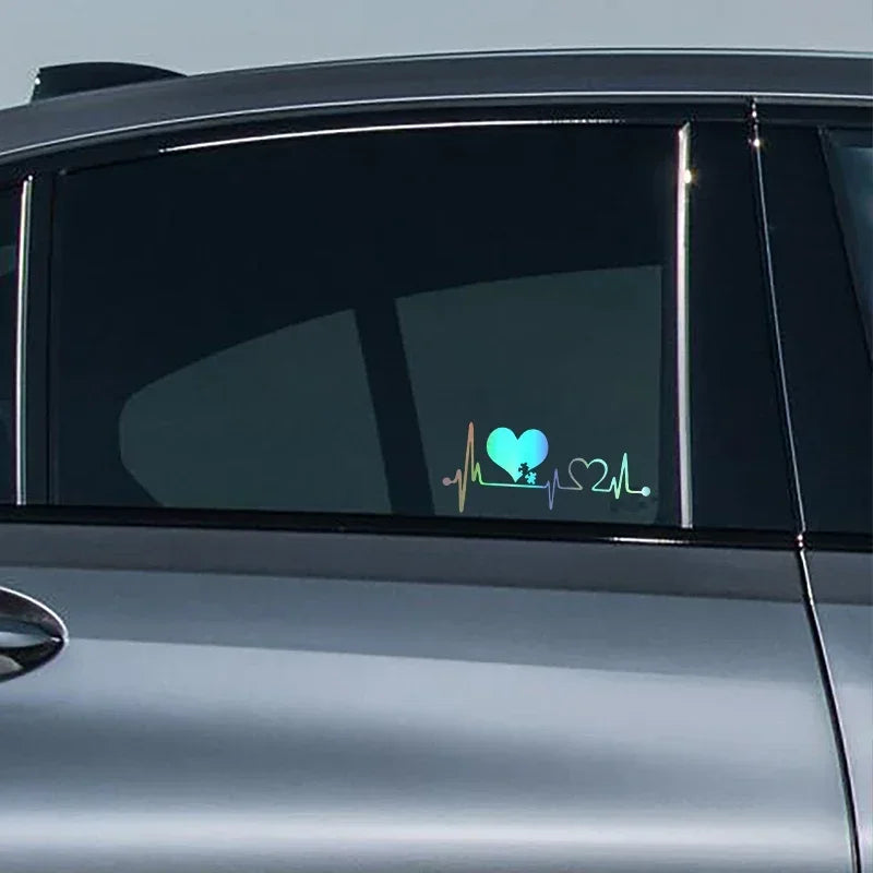 Autism Heart Beat Lifeline Creative Car Stickers Car Window Personality Decorative Accessories Car Styling Decals