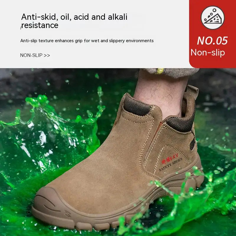 Safety Shoes Men Steel Toe Work Shoes Anti-smash Anti-puncture Indestructible Shoes Protective Boots Construction Work Shoes