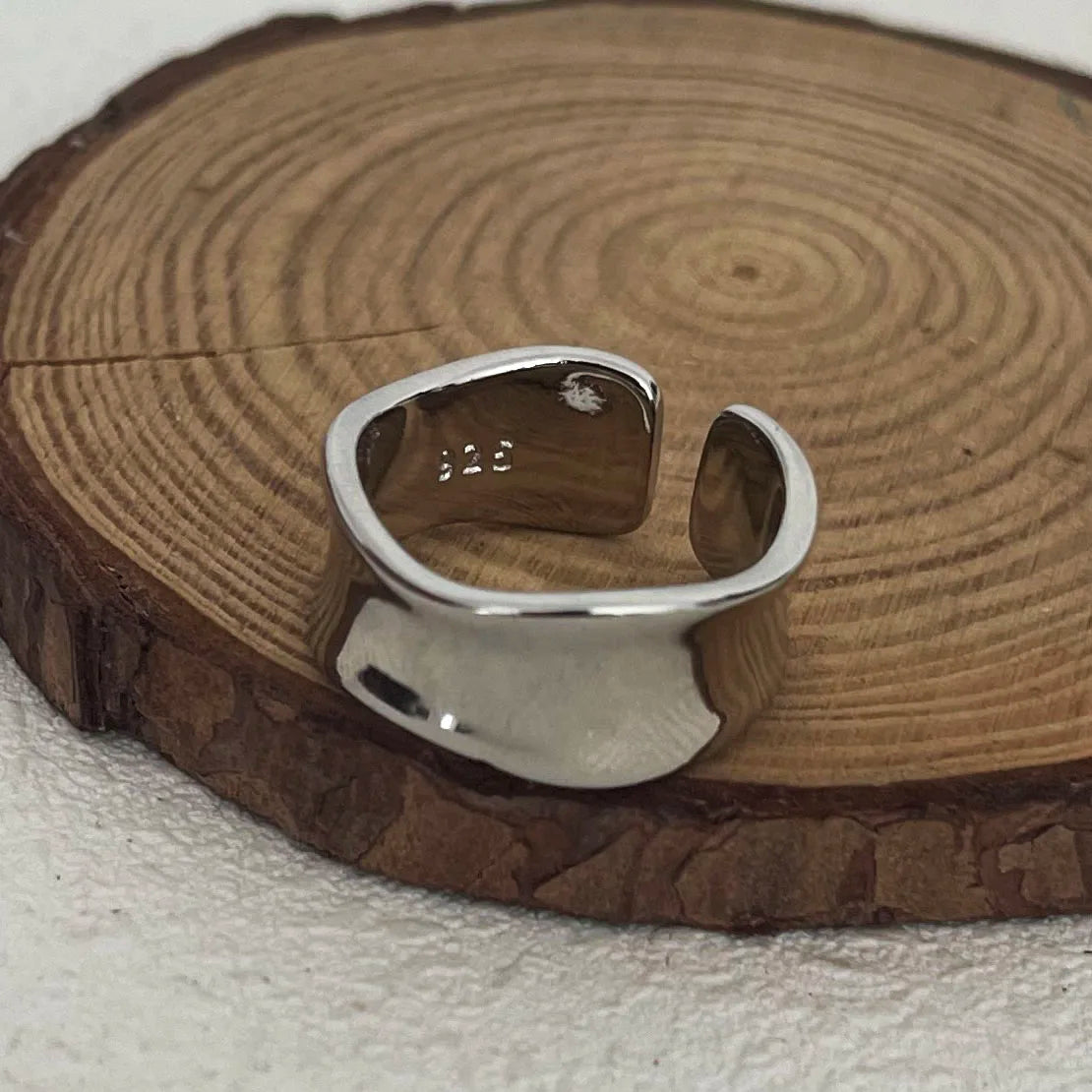 925 Sterling Silver Rings For Women Men Fine Jewelry Finger Adjustable Open Shinning Smooth For Party Birthday Gift