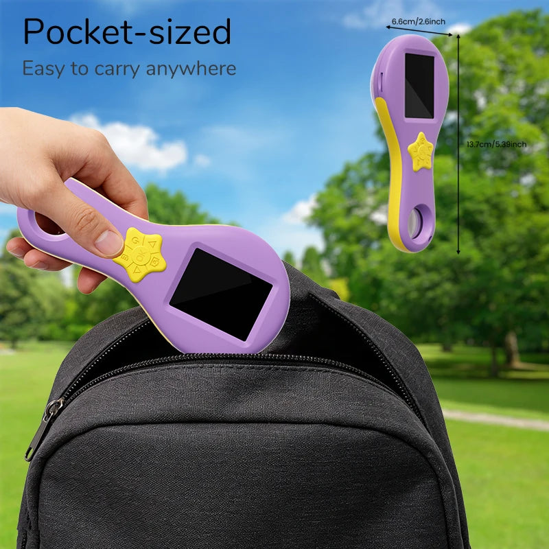 Digital Magnifier 2.0'' IPS Screen 2.0MP Purple Handheld Video Microscope Camera 50X Magnification 8LEDs With Magnifying Glass