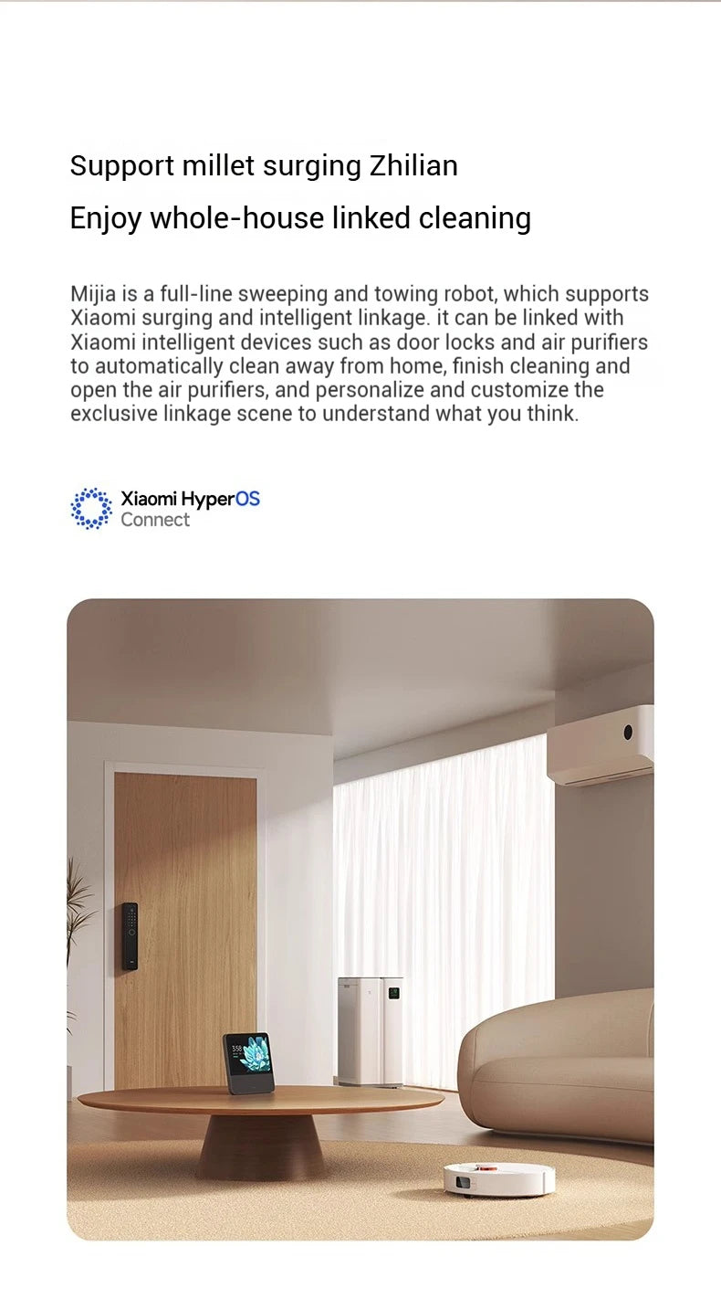 【Xiaomi】 Robot Vacuum H40, 10,000 Pa Powerful Aspiration, Ultra-Accurate Cleaning with Navigation LDS, 2-in-1: Vacuum and Wash