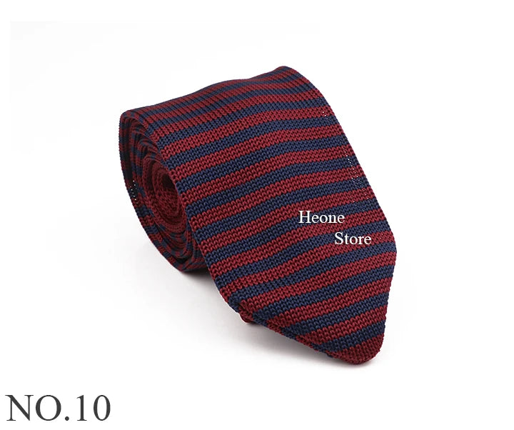 New Mens Knitted Ties Classic Striped Skinny Necktie For Business Wedding Party British Style Necktie Winter Neck Wear Accessory