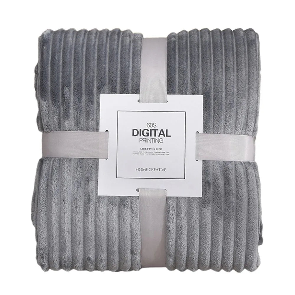 Ultra Soft Fleece Bed Throw Blankets for Lunch Rest Double Sided Warm Blanket Skin-Friendly Warm Conditioning Quilt Breathable